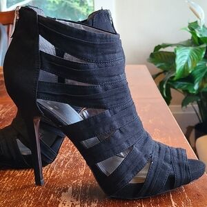 BCBGeneration Black Women's Cage Sandal Heels